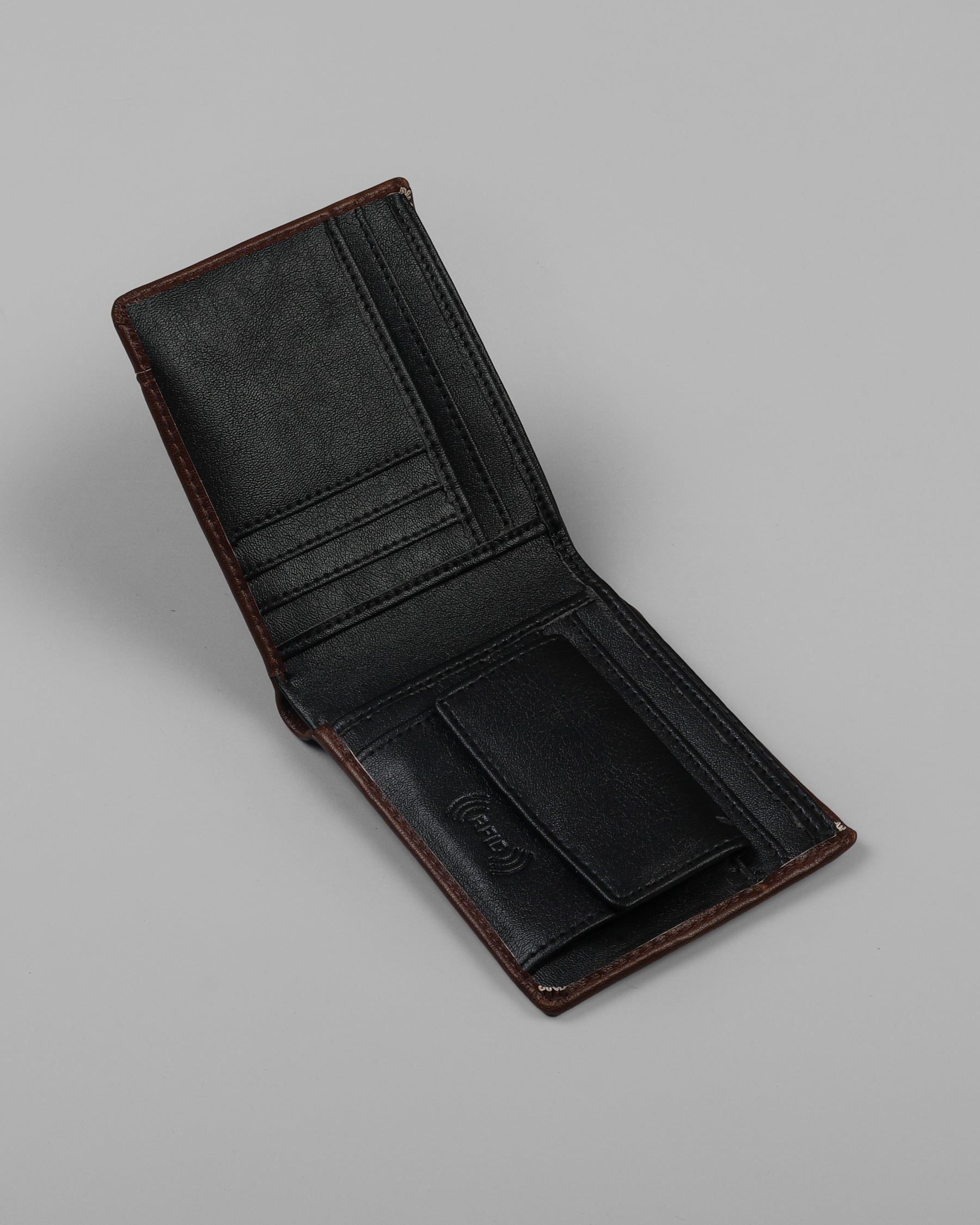 Men's Wallet Long Three-fold Vertical Open Soft Wallet Multi-card