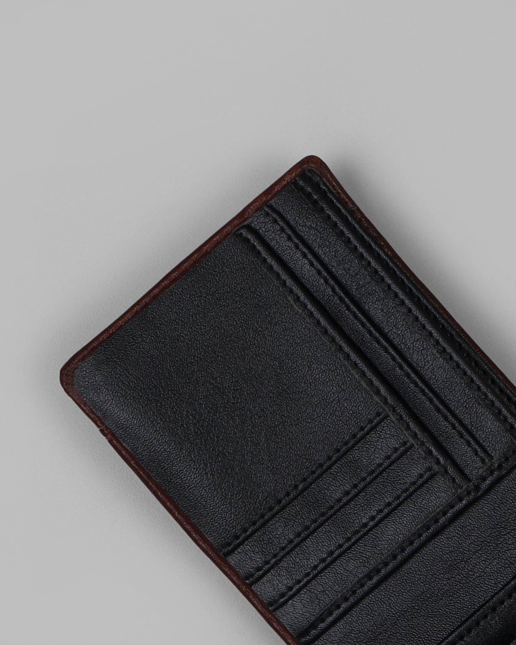 Tan with Black Vegan Leather Handcrafted Wallet and Card Holder Set WT25