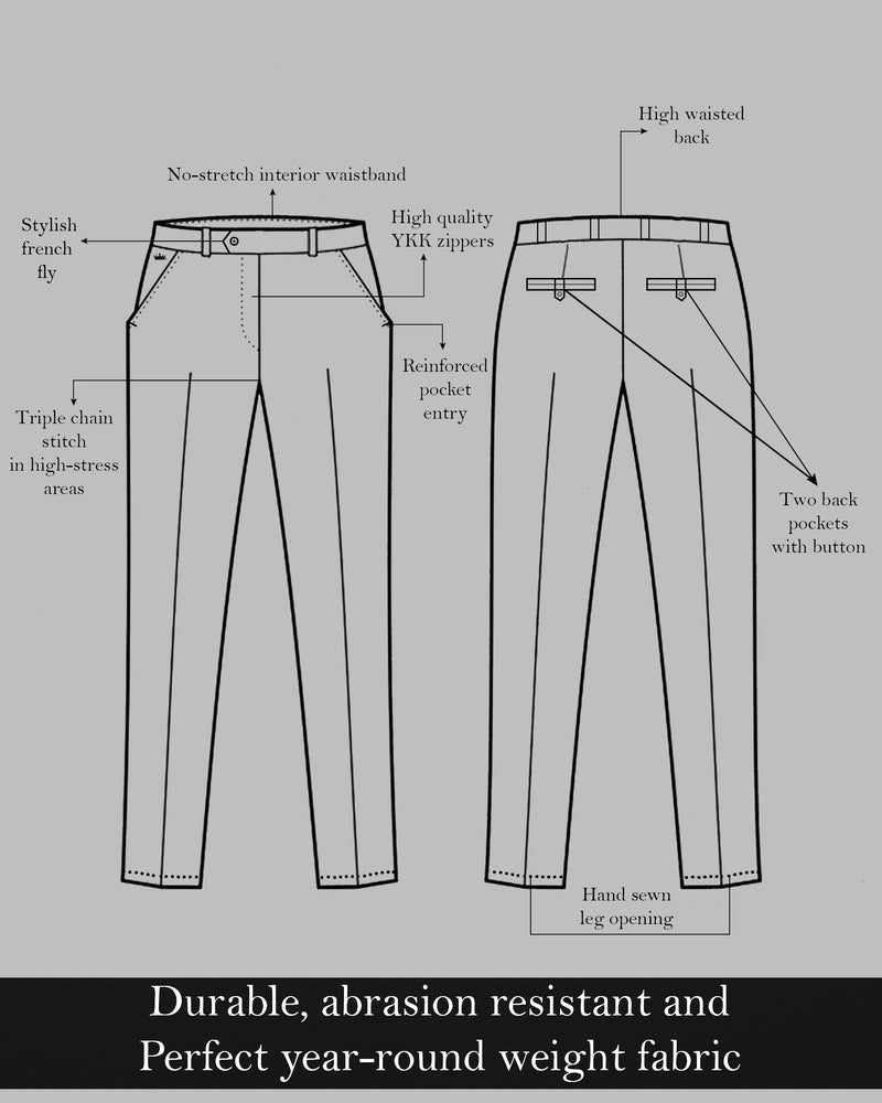 Dark Chestnut Brown Solid Premium Cotton Pant