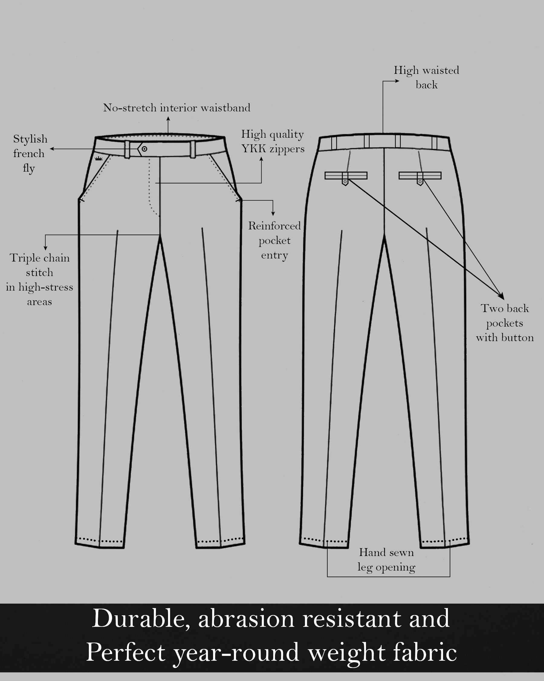 GREY PREMIUM COTTON FORMAL PANT